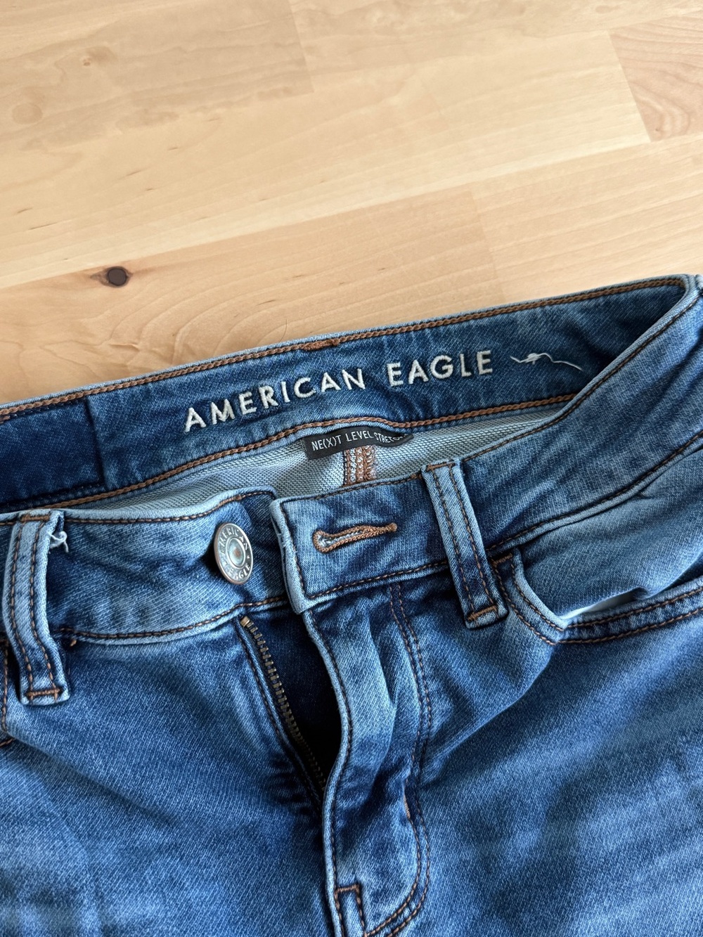 American Eagle Outfitters Distressed Dark Blue Skinny Jeans - Picture 3 of 4